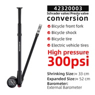ROCKBROS Bike Air Pump 300PSI High-pressure Barometer Fork Pump Rear Suspension MTB Road Portable Bi
