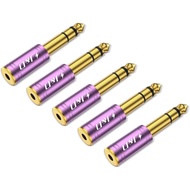 J&D 5-Pack 1/4 to 1/8 Headphone Adapter, 6.35 mm to 3.5 mm Stereo TRS Male to Female, Gold-Plated 3.