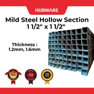 1 1/2" x 1 1/2" Thickness 1.2mm, 1.6mm Mild Steel Hollow Section Besi Hollow