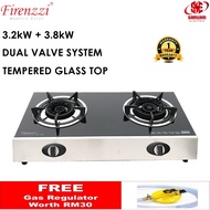 Firenzzi Freestanding Table Top Glass Gas Cooker 3.2kW + 3.8 kW FS148