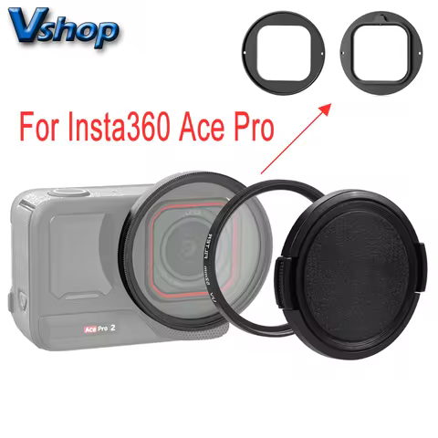 PULUZ 52mm UV Lens Filter Adapter Ring with Lens Cover For Insta360 Ace Pro 2