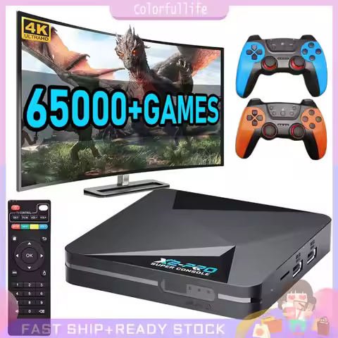 X2 PRO Retro Game Console 4K Game Stick Retro Video Game Console 64/128/256GB Game Box Wireless Cont