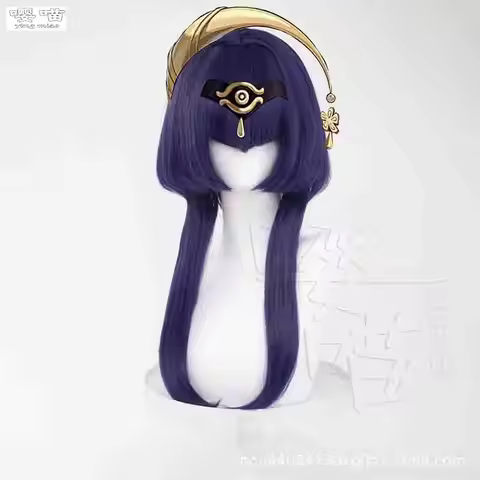 Candace Cosplay Wig Game Genshin Impact 65CM Purple Heat Resistant Synthetic Wig Anime Candace Cospl