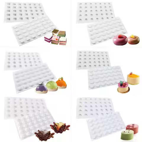 35 Cavity Round Silicone Cake Baking Mold for Mousse Chocolate Sandwich Cheese Dessert Ice-cream Pud