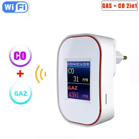 Tuya Smart Life WiFi Gas Detector Home LPG Natural Gas CH4 Leak Alarm LED Display Leakage Sensor Sma