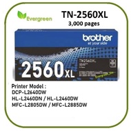 Evergreen BROTHER TN-2560XL ORIGINAL BLACK HIGH CAPACITY TONER CARTRIDGE BROTHER TN-2560 - DR2560- L