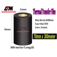 Barcode Transfer Film 70mm x 300 meters Barcode wax ribbon Thermal 70mm x 300m - Ready Stock
