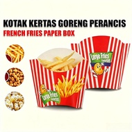 50pcs French Fries Holder French Fries Oil-Proof Paper Box Premium Red Paper Snack Chips Boxes