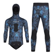 [ตำนาน6] Ouzo Men Spearfishing Wetsuit Neoprene 3mm 1.5mm Open Cell Camouflage Diving Suit 2pcs Set 