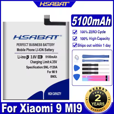 HSABAT BM3L 5100mAh Battery for Xiaomi MI 9 / MI9 / M9 / 9