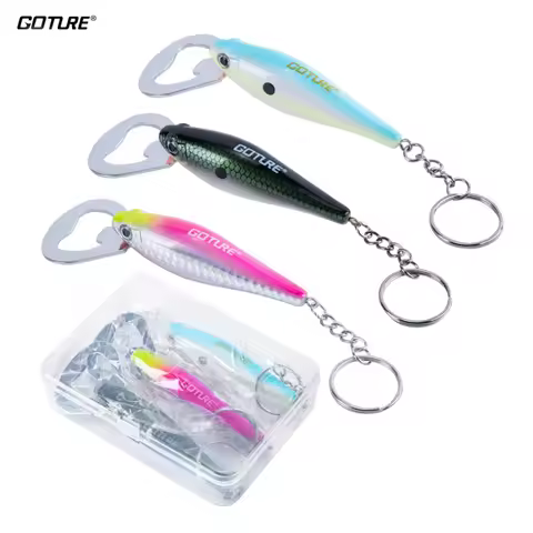 Goture Openner Fishing Lure Shape Bottle Waterproof Durable Exquisite Painting Realistic 3D Eye Open