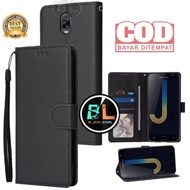 Premium Leather DOMOPET CASE Type HP SAMSUNG J7 PLUS/CASE FLIP Leather WATER CASE Type SAMSUNG J7 PLUS Leather Card