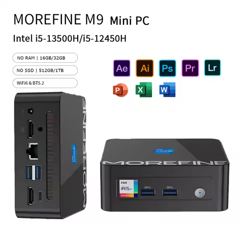 MOREFINE M9 Mini PC Intel Core i5-13500H/i5-12450H Mini Desktop for Office Learning Video Editing Wi