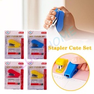 Staples Kecil Stapler Mini Portabel Unik Praktis Model Simple Lucu Warna Warni Hekter Jepretan Jetre