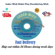 SW18045 Desoldering Braid, Soder-Wick®, Rosin, Static Dissipative Bobbins, 2.8mm x 5 ft