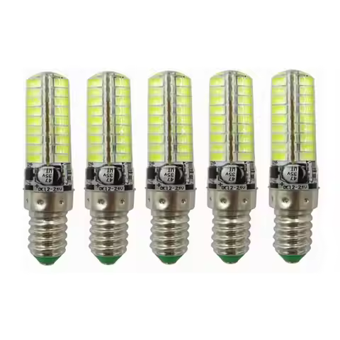 12V Mini LED Corn Lamp Bulb E14 Base 5W 24V Replace 40W Halogen Light 72led 5730SMD 350-400 Lumens W