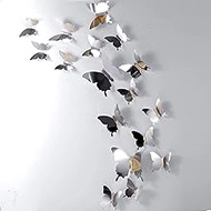 48 Pieces Butterfly Wall Decor DIY Mirror 3D Butterfly Stickers Removable Butterfly Decals for Home Nursery Classroom Kids Bedroom Bathroom Living Room Decor (Silver?
