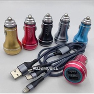 CAR CHARGER 3-1 USB FAST CHARGING Cable 4.8A