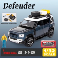 LEO 1:32 Land Rover Defender SUV โลหะ Diecast โลหะผสมของเล่นรถยนต์รุ่นรถบรรทุกสําหรับเด็กผู้ชายของเล่นเด็กออฟโรดรถคอลเลกชันงานอดิเรก