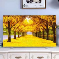 2023dsdgfhgfsdsss In stock 32 inch / TV protector / 42 inch ultra-thin LCD monitor cover 50 inch dustproof dirty 55 inch 65 inch desktop home decoration print pattern hanging flat surface universal TV cover / dust cover