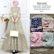 Dress wanita muslim cantik ceruty motif bunga Harumi maxy by Tiramisu
