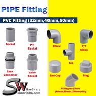 PIPE FITTING / PVC FITTING / PENYAMBUNG PIPE PVC #ELBOW #TEE #SOCKET #END CAP @32mm / 40mm / 50mm