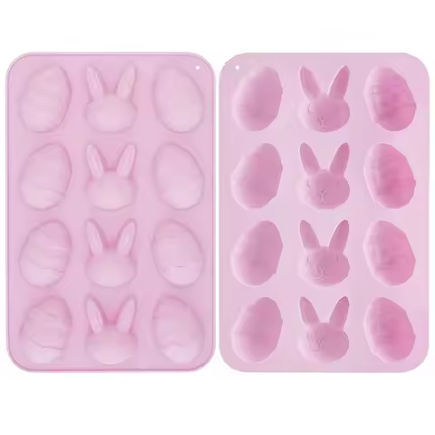 Easter Egg Rabbit Bunny Shaped Silicone Molds Chocolate Cake Fondant Jelly Pudding Chocolate Making 