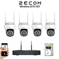 2ECOM 3mp 5mp PTZ eyeball rotate 360 degree wifi cctv kit wireless cctv set 2 way audio alarm motion detection siren