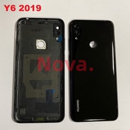 【สายคล้องโทรศัพท์】ที่คลุมด้านหลังสำหรับ Huawei Y6 Pro 2019 Y9 2018 Pro เคสแบตเตอรี่ด้านหลังพร้อมสติ๊กเกอร์กาวอะไหล่อะไหล่ทดแทนโทรศัพท์