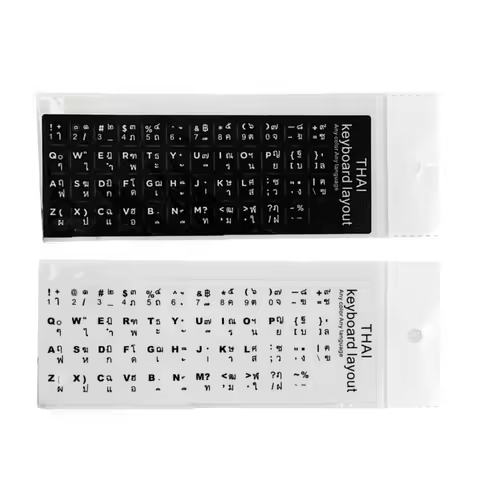 63HD Thai Language Keyboard Stickers Alphabet Letters Black/ White Waterproof Super Durable Keyboard