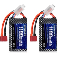 Bateri Lipo URGENEX 7.4V 1100mAh 35C(Burst 70C) Palam T Gaya Dekan 2S Bateri RC Boleh Dicas Semula S