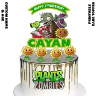 PLANTS VS ZOMBIE CAKE TOPPER