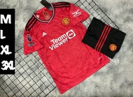 Manchester United 2023/24  ชุดกีฬาราคาถูกเหนือผ้า polyester (เป็นชุด เสื้อพร้อมกางเกง) แมนยูไนเต็ด