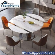 圓枱 拉伸餐枱 旋轉餐枱 <包送貨 Free Delivery> 輕奢餐枱 食飯枱 餐椅 Dining table with chairs Dining chair 方圓枱 岩板餐枱  Dining 