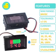 84V Dual Display Voltmeter With Battery Charge Level Indicator