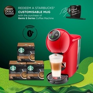 NESCAFE Dolce Gusto Genio S Plus Automatic Coffee Machine With 3 Box Starbucks Capsules (Red)