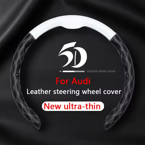 Non-slip Car Steering Wheel Cover leather Breathable Protective Cover For Audi A1 A3 8P A4 B9 A5 A6 