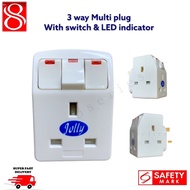 JOLLY 3way multi plug / 3pin multi adaptor with safety approve