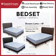 DREAMS LATEX+ 10" Cool Max Pocketed Spring Mattress Bed Set 3336 - Single / Super Single / Queen / King