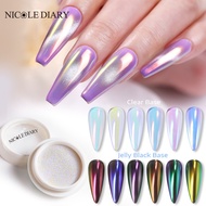 Aurora Nail Powder Ice Transparent Nail Pigment Dust Chrome Shell Pearl Mirror Effect UV Gel Polish 