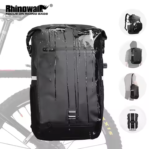 Bike Panier Bag Backpack 22/27L Waterproof Travel Cycling Bag Basket Bicycle Rear Rack Tail Seat Tru