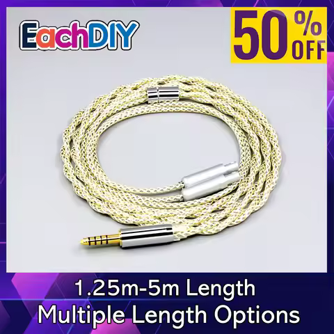 TypeS 23AWG Litz Shielding Silver OCC Earphone Cable For Sennheiser HD800 HD800s HD820s HD820 Dharma