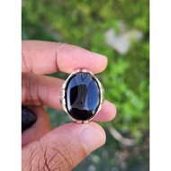 Cincin Perak Akik Yaman Motif Lam Alif