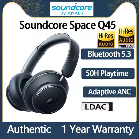 Original by Anker Soundcore Space Q45 Wireless Bluetooth Headphones Triple Dynamic Active Noise Canc