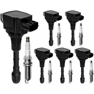 UF550 Ignition Coil & Spark Plugs Compatible with Infiniti FX35 G35 Q50 QX60 Nissan Murano Maxima Pa