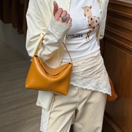 CHELSEA-bucks leather Genuine leather Niche Design Lazy Style Pleated One-Shoulder Messenger Big Bag