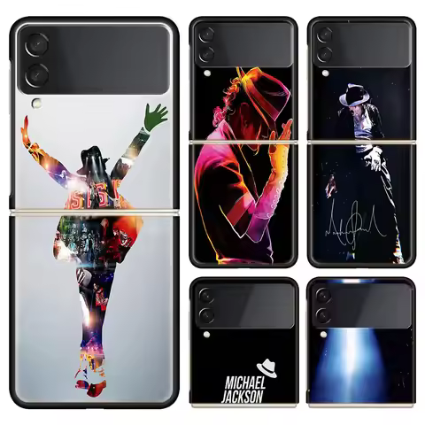 Michael Jackson Phone Case For Samsung Galaxy Z Flip 6 5 4 3 5G Black Coque Hard Z Flip 7 Cover Z Fl
