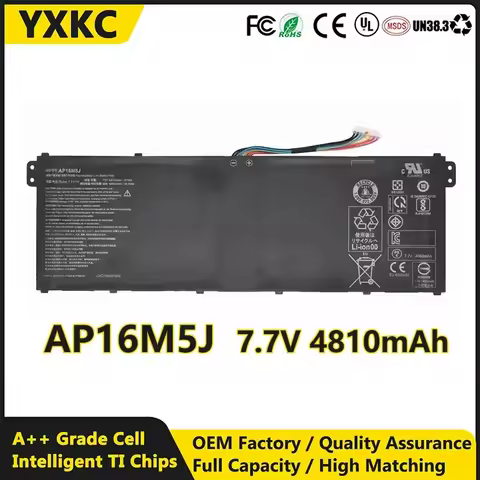 YXKC AP16M5J OEM Notebook laptop Battery For ACER Aspire 3 A314-31 A315-21 AP16M5J 7.7V 4800MAH 37WH