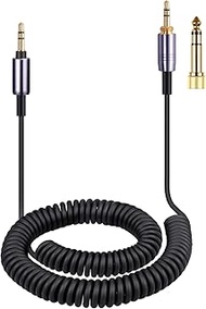 ATH-M50xBT Cable, Coiled Aux Cord Replacement for Audio Technica ATH-M50xBT2, ATH-SR50BT Wireless He