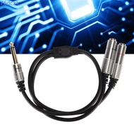 76DCXMY 1/4 Inch Stereo Splitter Y Cable, 19.7in 6.35mm Mono Male Plug to Dual 6.35mm Female Signal 